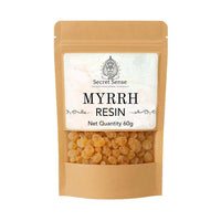 Package of Secret Sense Myrrh Resin on a white background