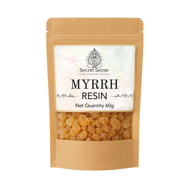 Package of Secret Sense Myrrh Resin on a white background