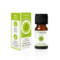 Anahata Heart Chakra essential oil bottle with green label