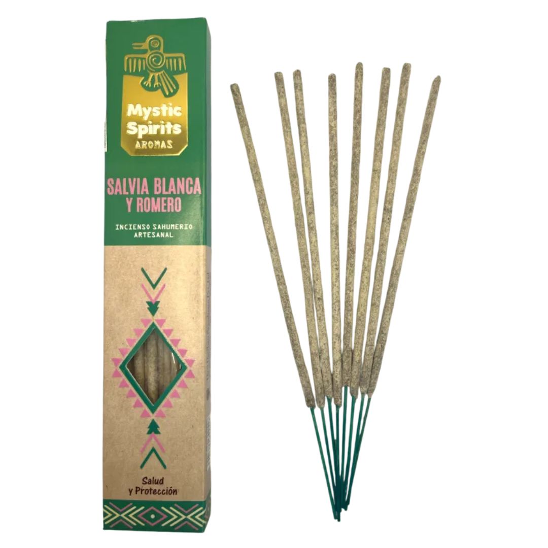 Pack of Mystic Spirits white sage and rosemary incense sticks