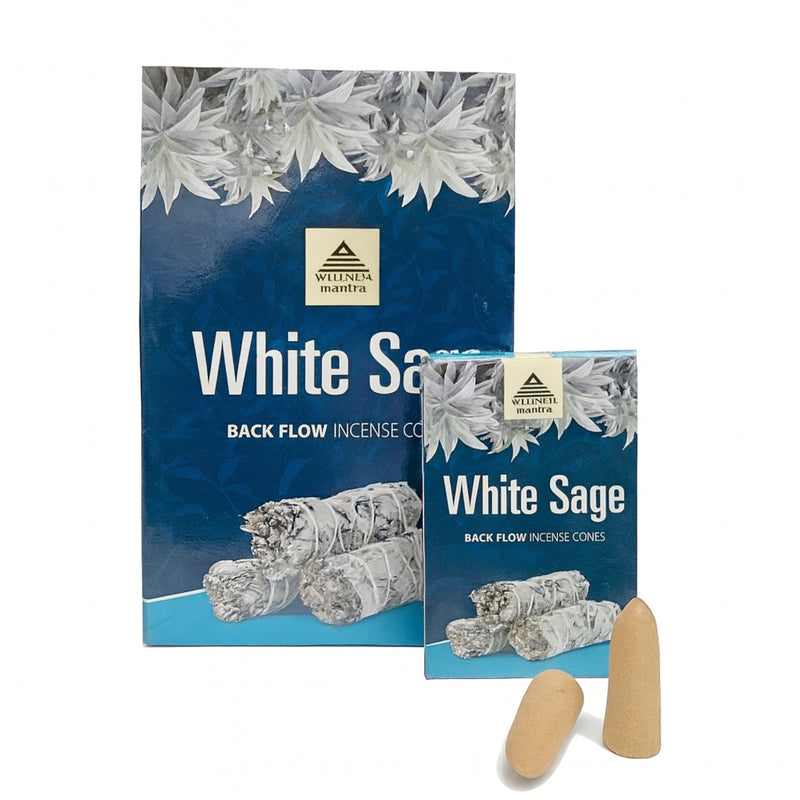 Wellness Mantra White Sage Backflow Incense Cones (10)