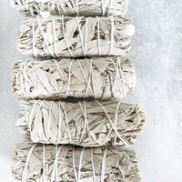 Hand-Wrapped White Sage Smudge Stick - Small, Powerful Energy Cleanser
