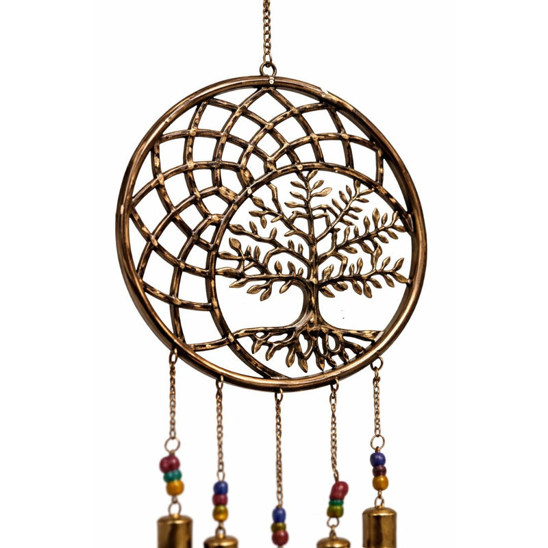 Hanging Metal Tree of Life with Bells & Beads