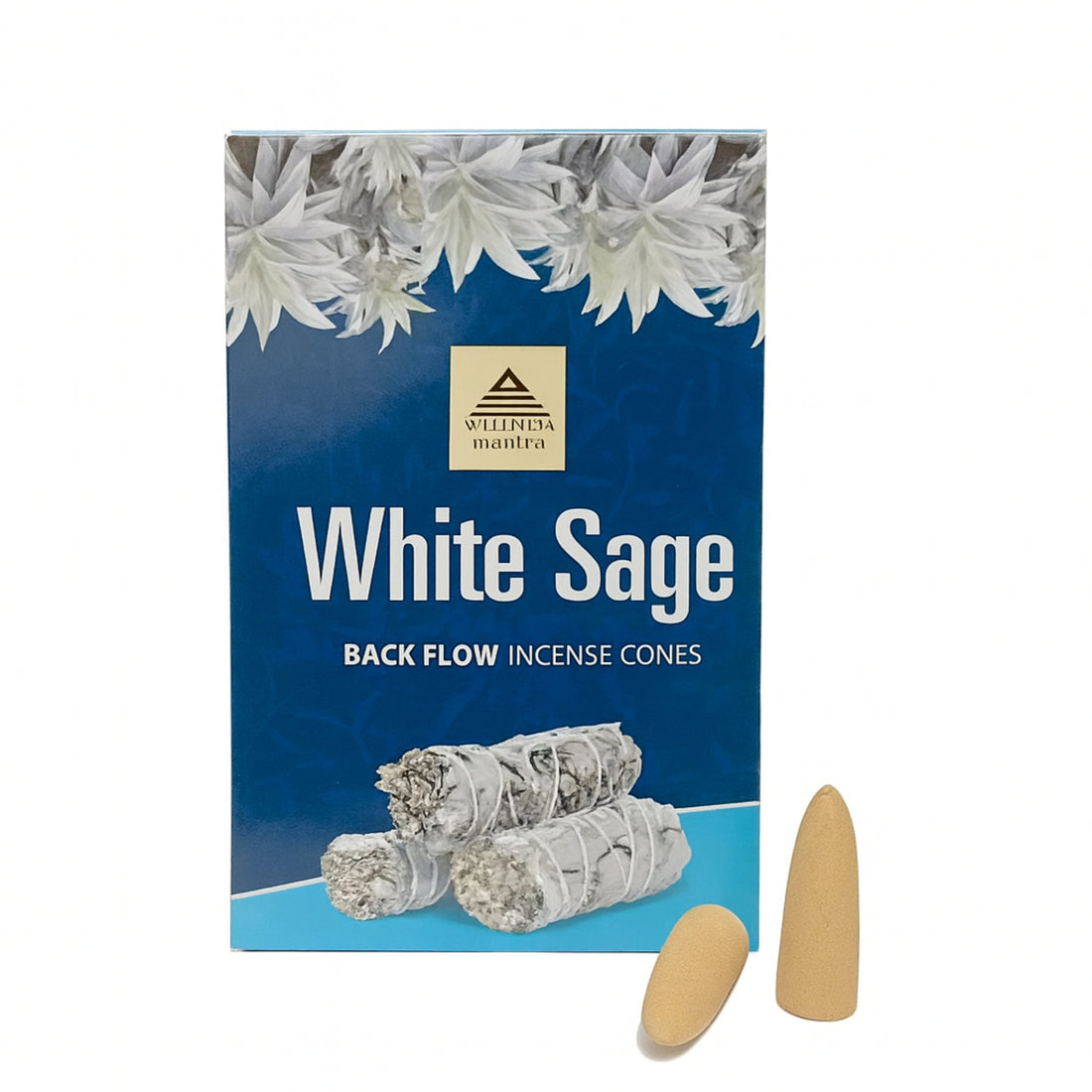 Wellness Mantra White Sage Backflow Incense Cones (10)
