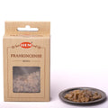 Hem Frankincense resin packaging with resin on a plate on a white background