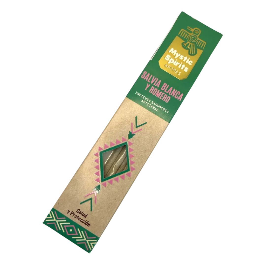 Pack of Mystic Spirits white sage and rosemary incense sticks