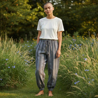 Boho Striped Cotton Gheri Pants (Nepalese Drawstring Hippie Pants)