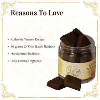 Glass jar of Dukhni Bakhoor Adeni Yemeni oud incense