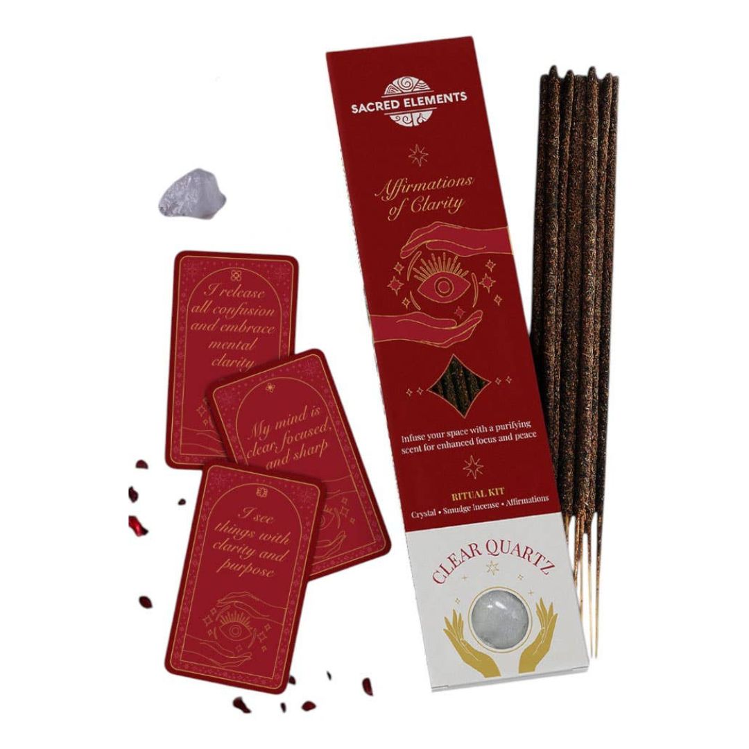 Sacred Elements Affirmation of Clarity ~ Clear Quartz Incense Kit