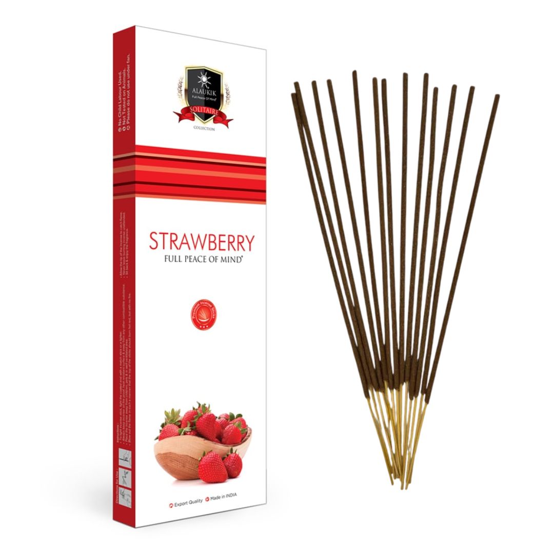 Alaukik Strawberry incense dozen box packaging