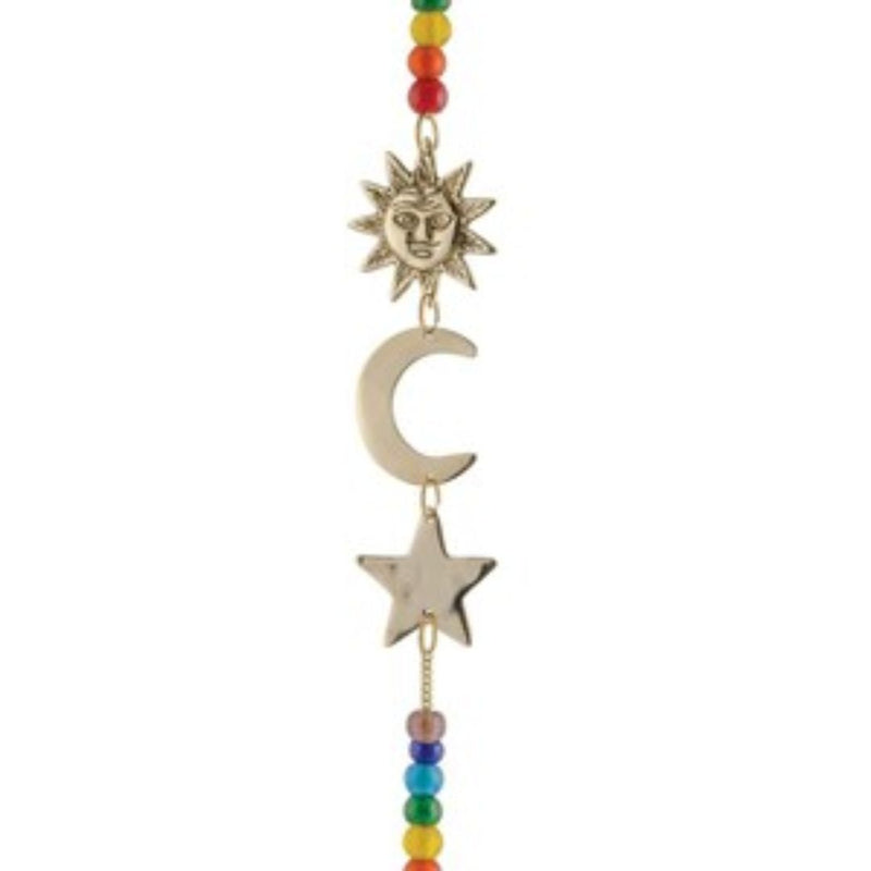 Hanging Windchimes: Sun, Moon & Star with Chakra Beads
