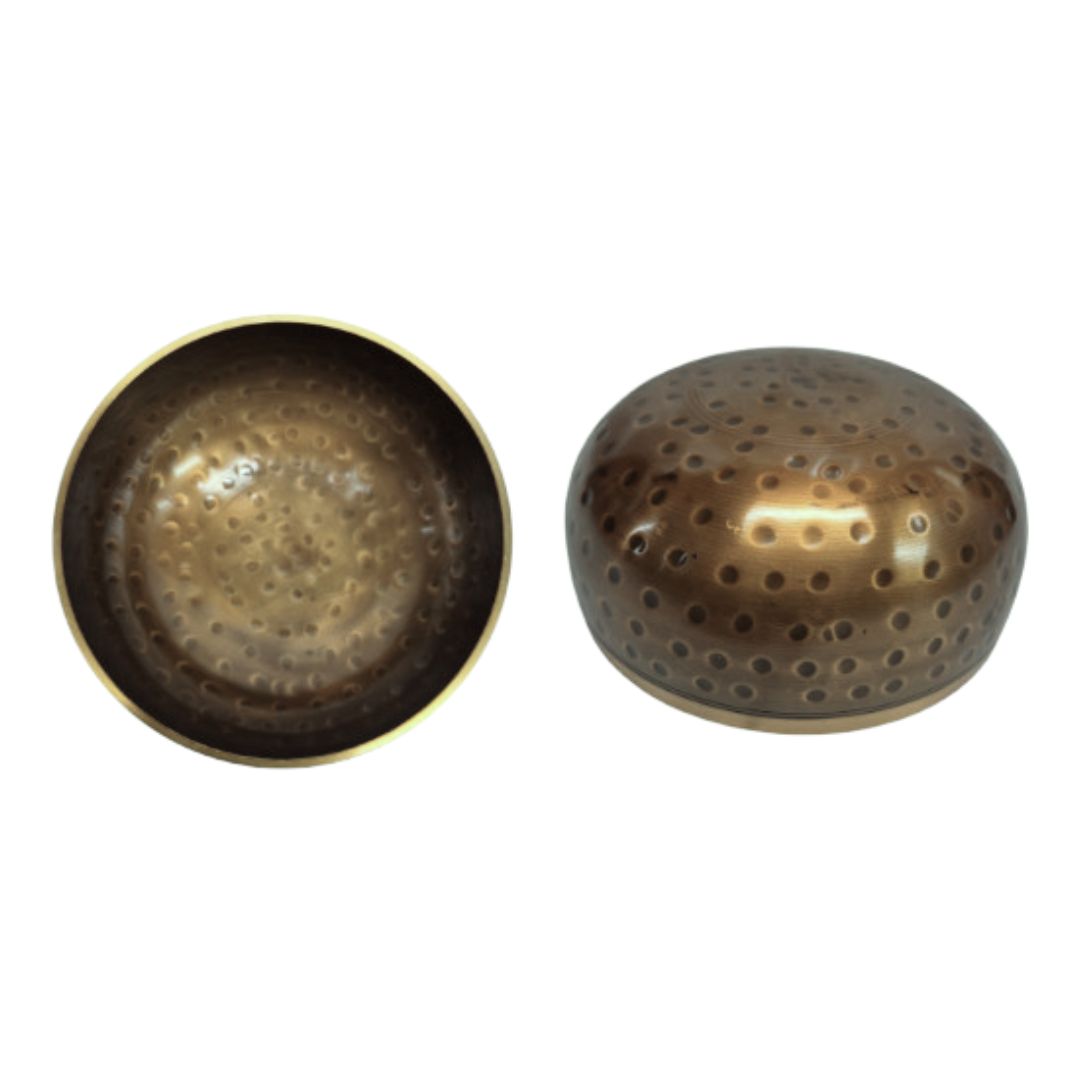 11cm brass hammered singing bowl, meditation bowl with stick, sound healing instrument South Africa, spiritual altar accessory