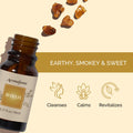Amber glass bottle of Aromafume Myrrh Essential Oil Diffuser Blend