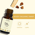Amber bottle of Palo Santo and Copal essential oil blend