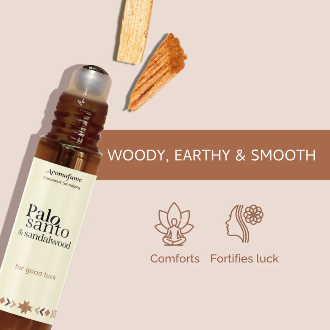 Aromafume Palo Santo & Sandalwood roll-on bottle