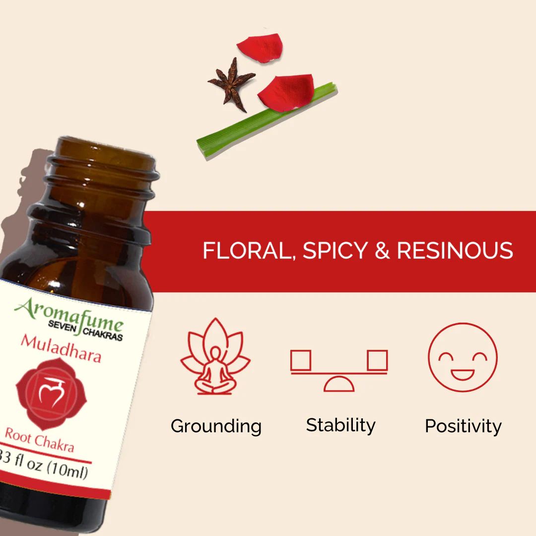 Aromafume Muladhara Root Chakra essential oil bottle