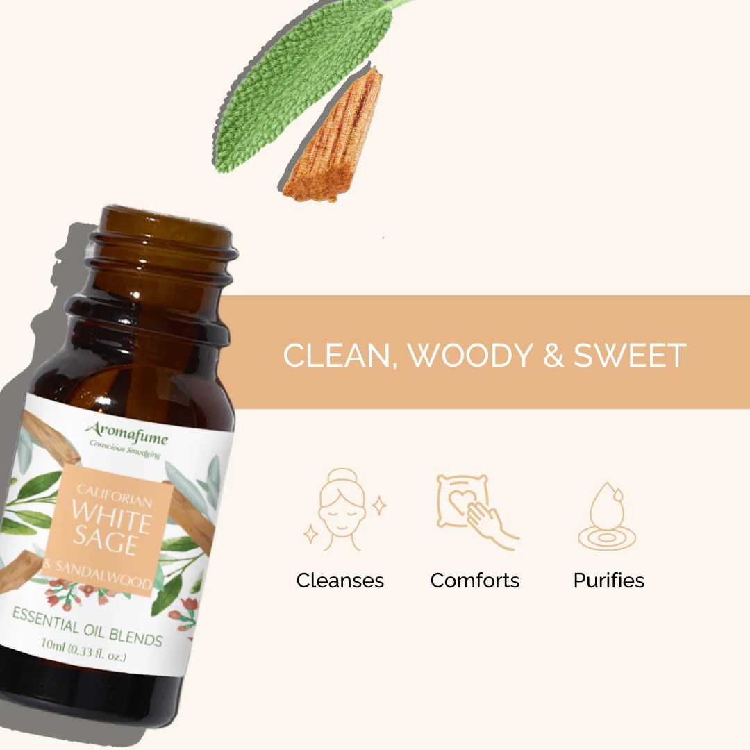White Sage and Sandalwood diffuser oil 10ml bottle
