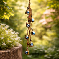 Hanging Metal Turkish Eye Bells on Rope
