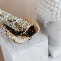 Large 22 cm white sage smudge stick bound with cotton twine