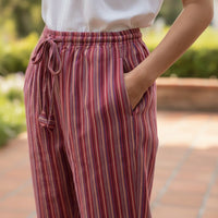 Boho Striped Cotton Gheri Pants (Nepalese Drawstring Hippie Pants)