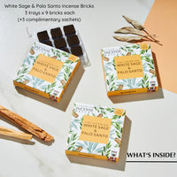 Aromafume California White Sage & Palo Santo incense packaging and refills on a white background