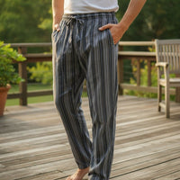 Boho Striped Cotton Gheri Pants (Nepalese Drawstring Hippie Pants)