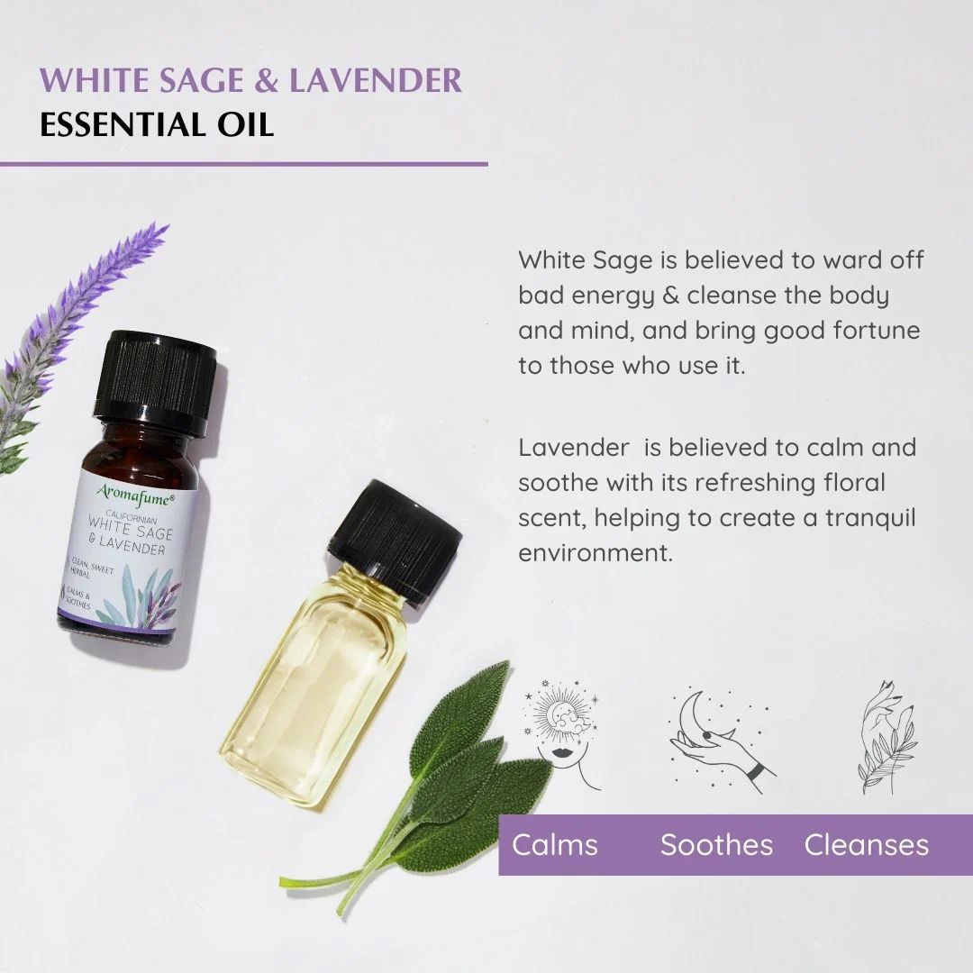 White Sage and Lavender diffuser oil bottle 10ml