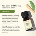 Amber bottle of Palo Santo and White Sage essential oil