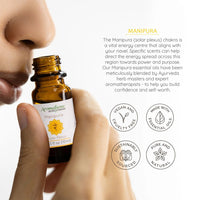 Amber bottle of Aromafume Manipura chakra diffuser oil
