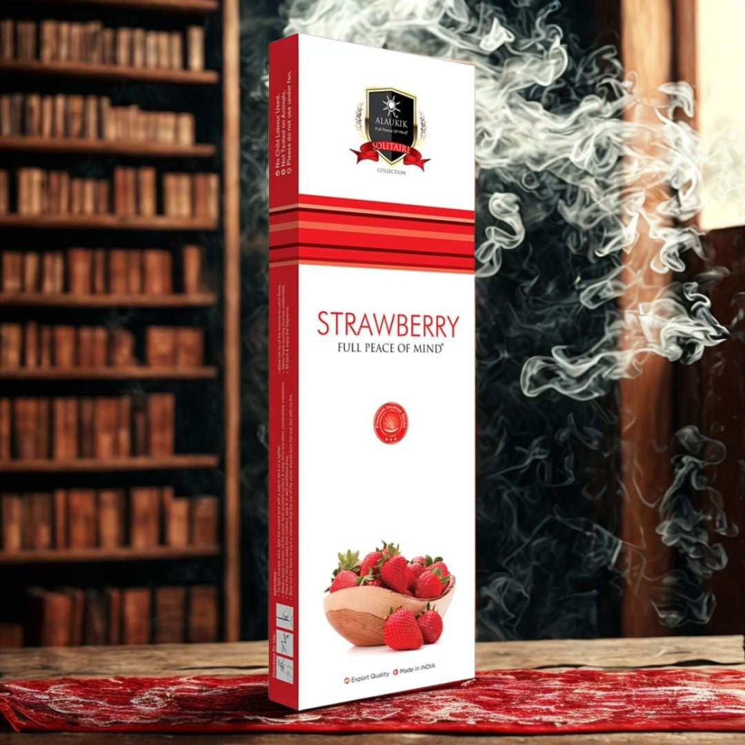 Alaukik Strawberry incense dozen box packaging