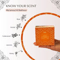 Jar of black incense tablets with an orange box labeled 'Al Bakhoor' on a white background