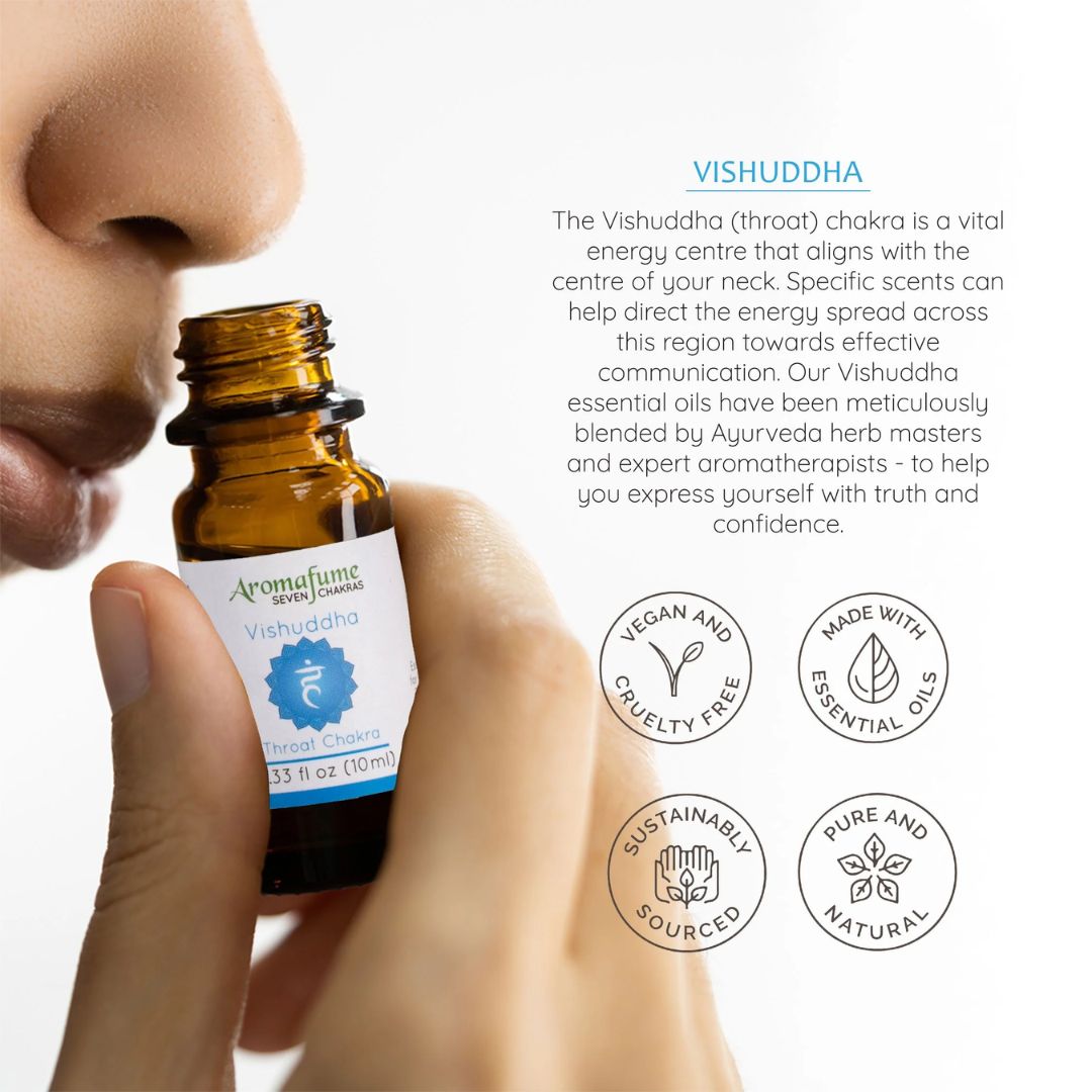 Aromafume Vishuddha Chakra essential oil bottle 10ml