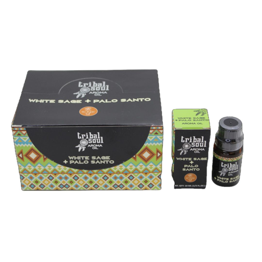Tribal Soul White Sage &amp; Palo Santo aromatic oil bottle