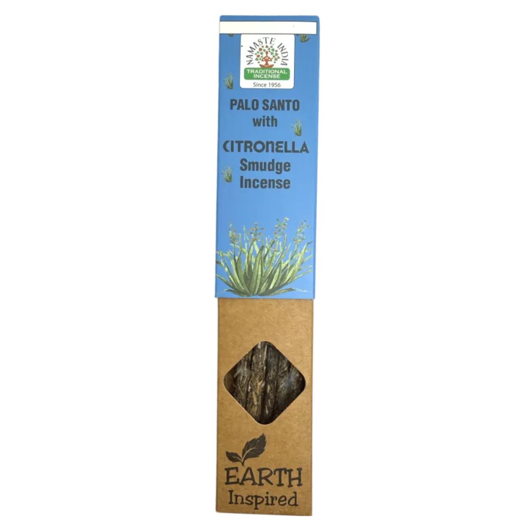 Box of Namaste India Palo Santo and citronella incense sticks