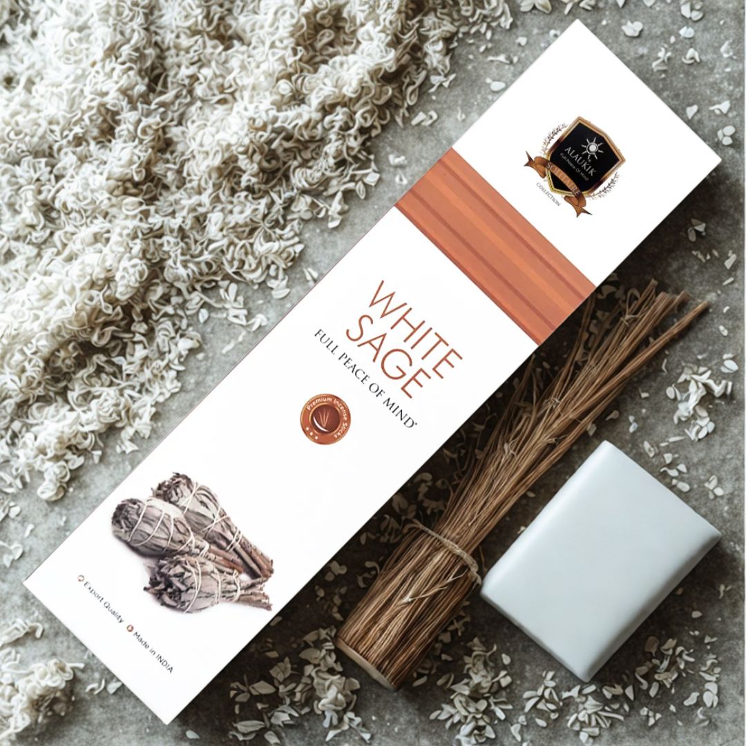 Alaukik White Sage incense sticks 90g pack
