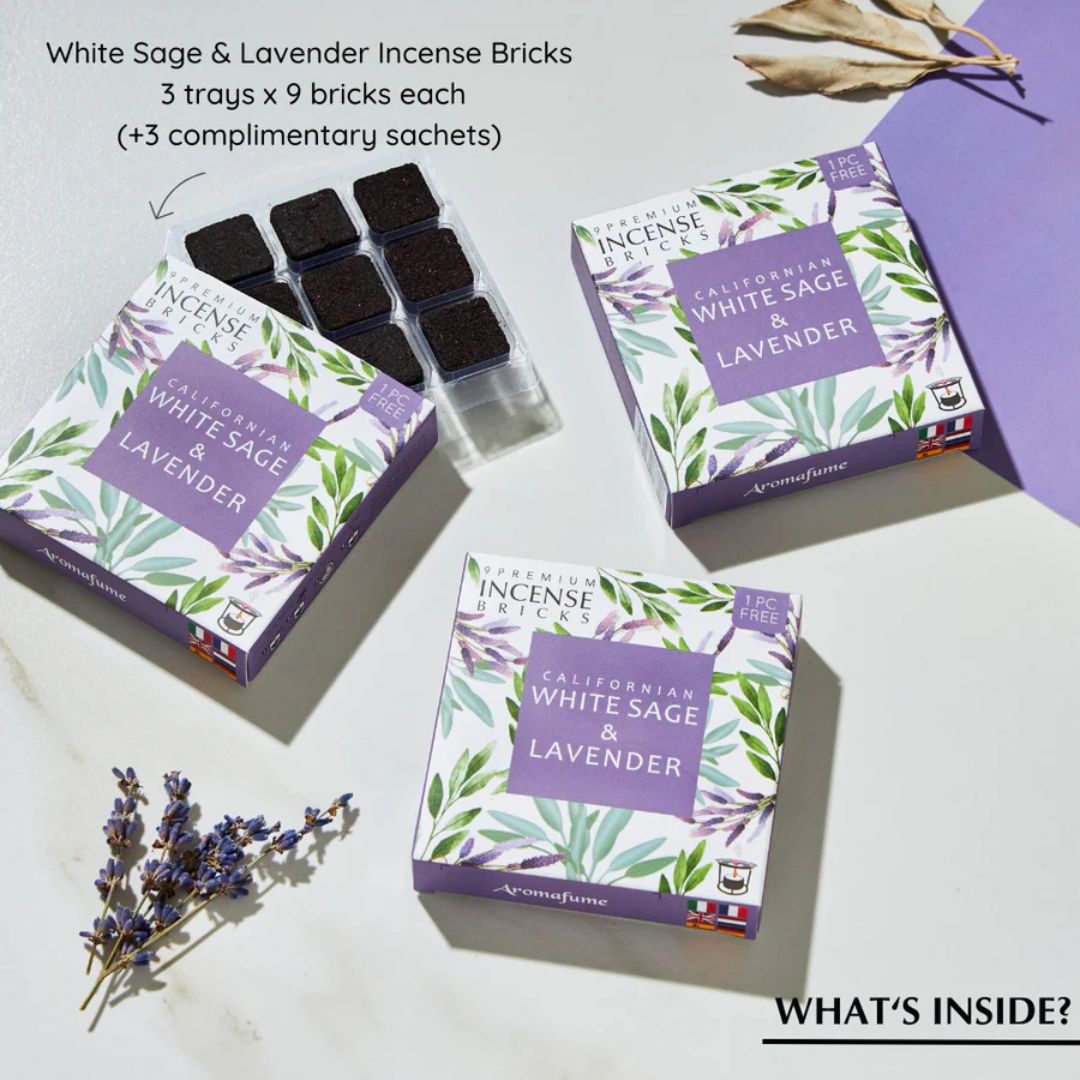 White Sage and Lavender Incense Bricks – Aromafume