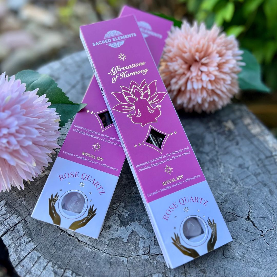 Sacred Elements Affirmation of Harmony ~ Rose Quartz Incense Kit