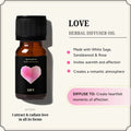 Aromafume Love Manifestation Oil bottle with red and pink design