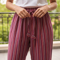 Boho Striped Cotton Gheri Pants (Nepalese Drawstring Hippie Pants)