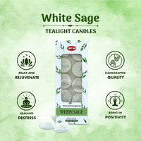 HEM White Sage Tealight Candle (10 Pack)
