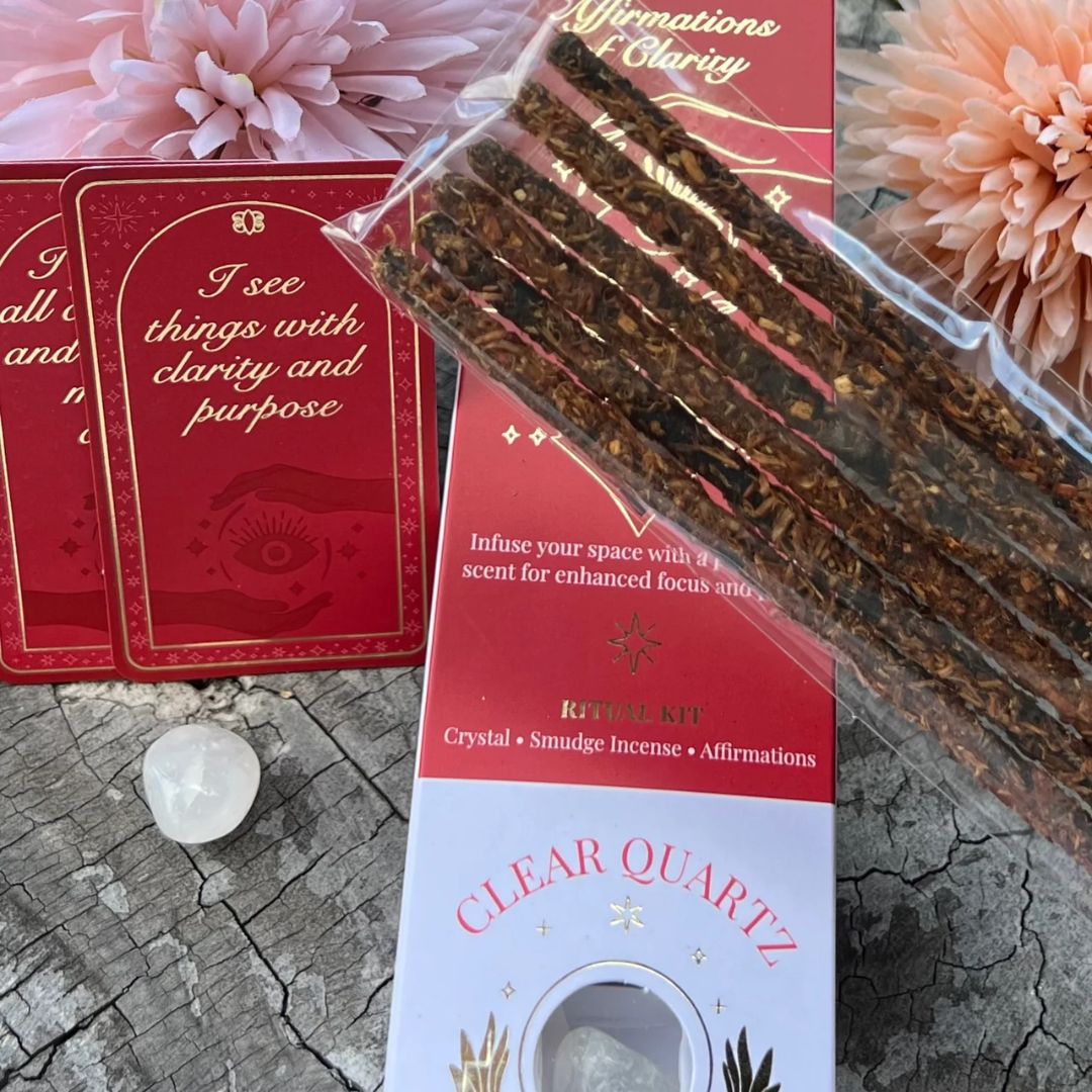 Sacred Elements Affirmation of Clarity ~ Clear Quartz Incense Kit
