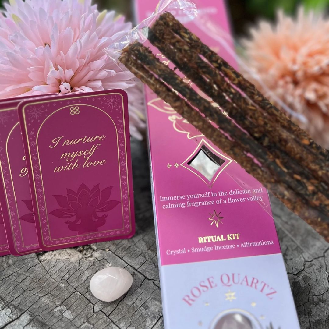 Sacred Elements Affirmation of Harmony ~ Rose Quartz Incense Kit