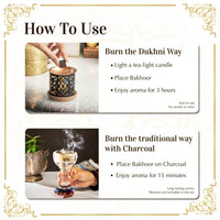 Jars of Oudh Bakhour with decorative pink packaging on a white background