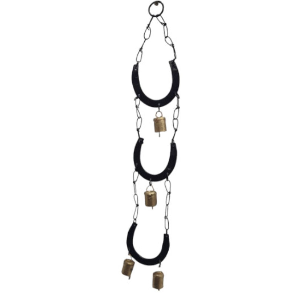 Hanging Metal Horseshoe with Bells