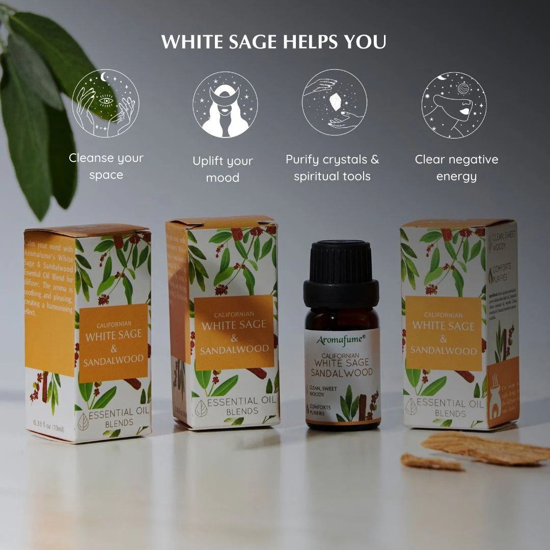 White Sage and Sandalwood diffuser oil 10ml bottle