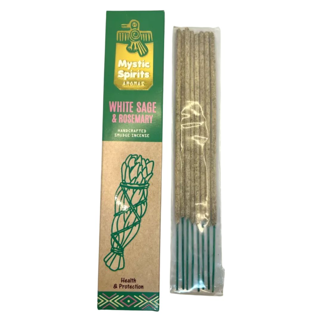 Pack of Mystic Spirits white sage and rosemary incense sticks