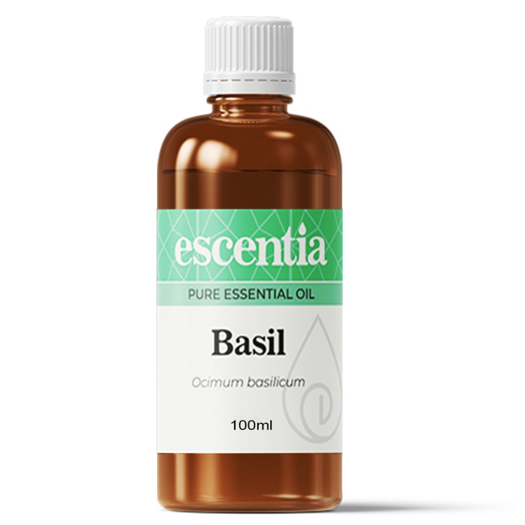 Escentia Basil Essential Oil bottle