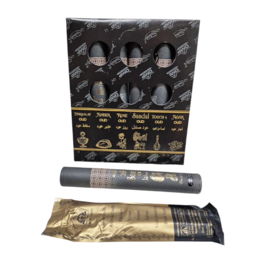 Misbah Sandal incense powder cannister set of six