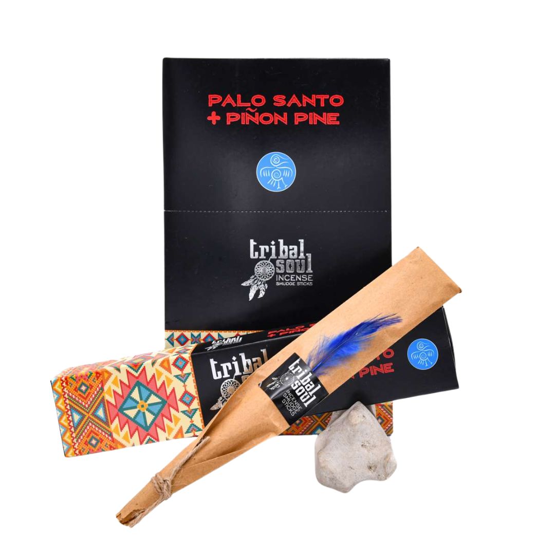 Box of Tribal Soul Palo Santo and Piñon Pine incense sticks