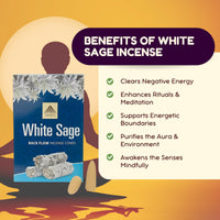 Wellness Mantra White Sage Backflow Incense Cones (10)